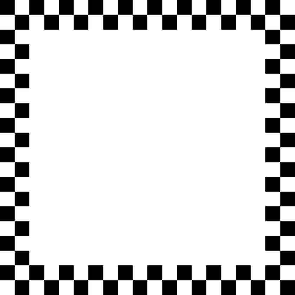 Checkers frame, border in line art style geometric seamless pattern. EPS.10. vector