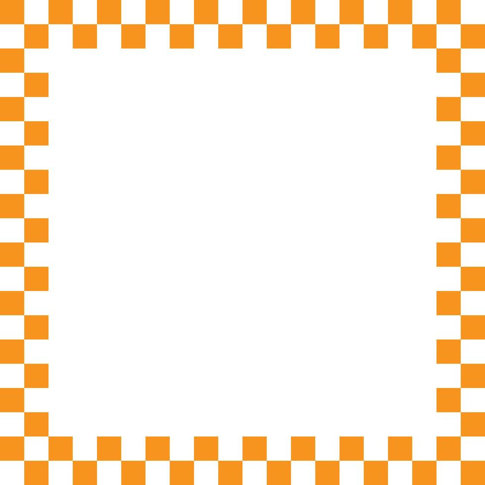 Checkers frame, border in line art style geometric seamless pattern. vector