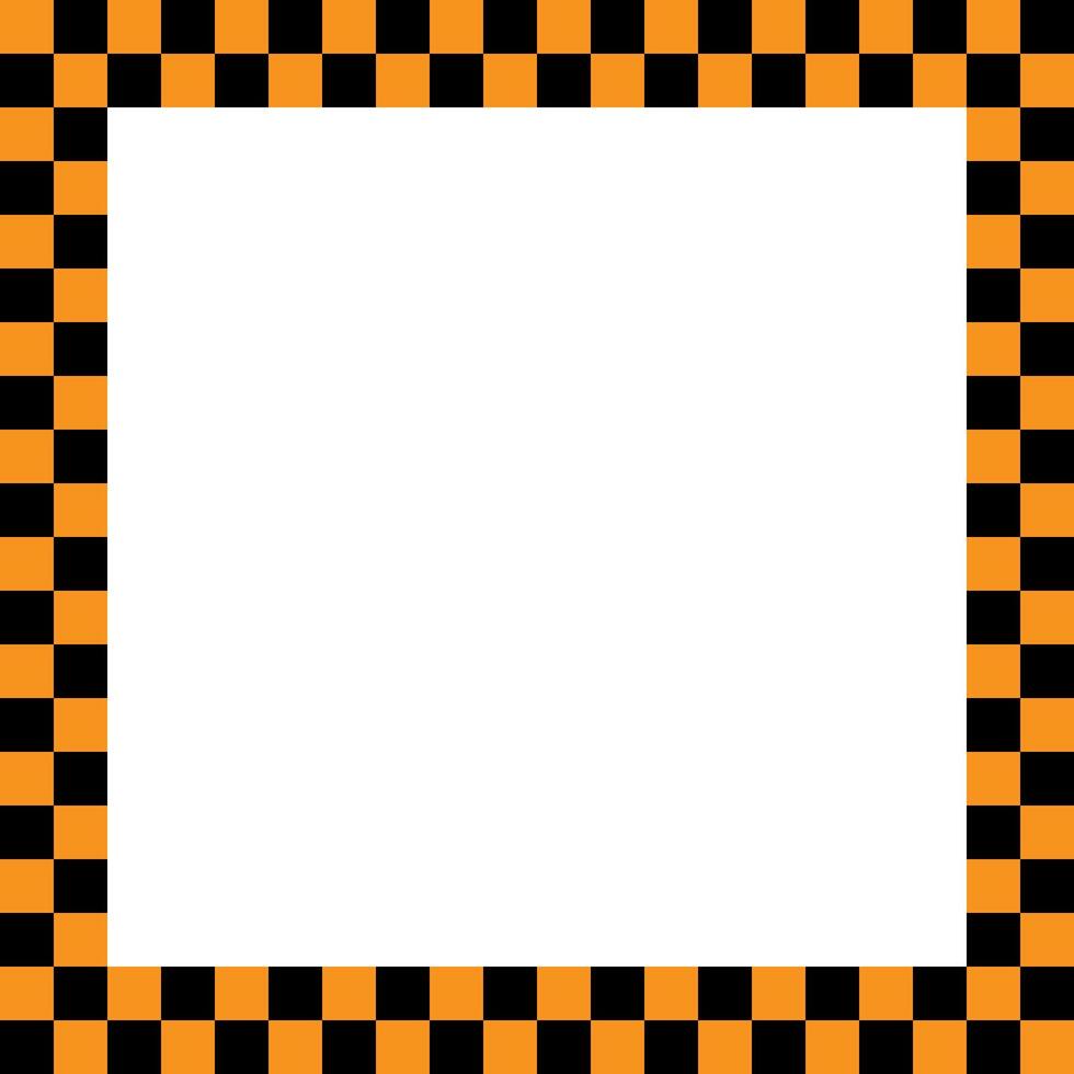 Checkers frame, border in line art style geometric seamless pattern. EPS.10. vector