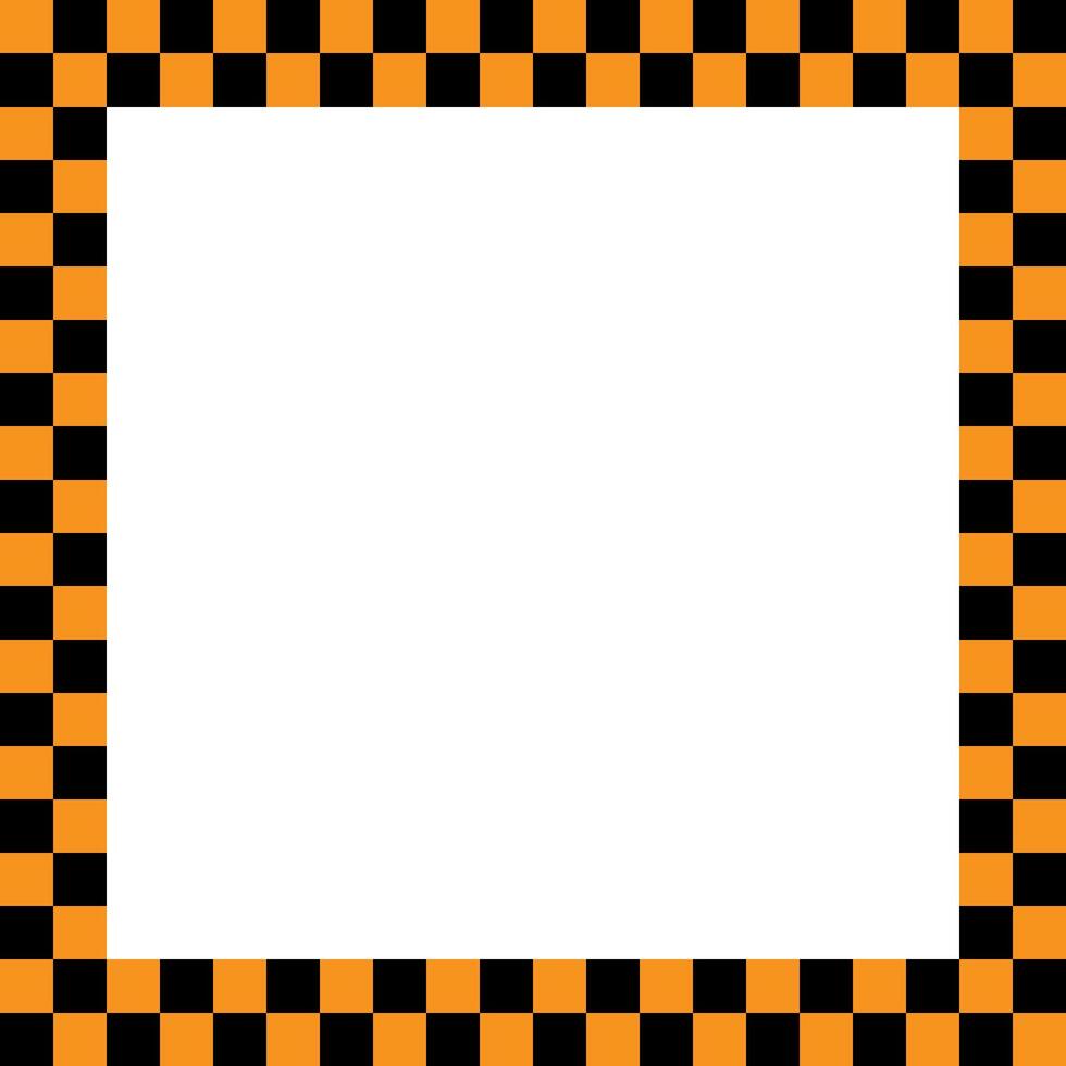 Checkers frame, border in line art style geometric seamless pattern. EPS.10. vector