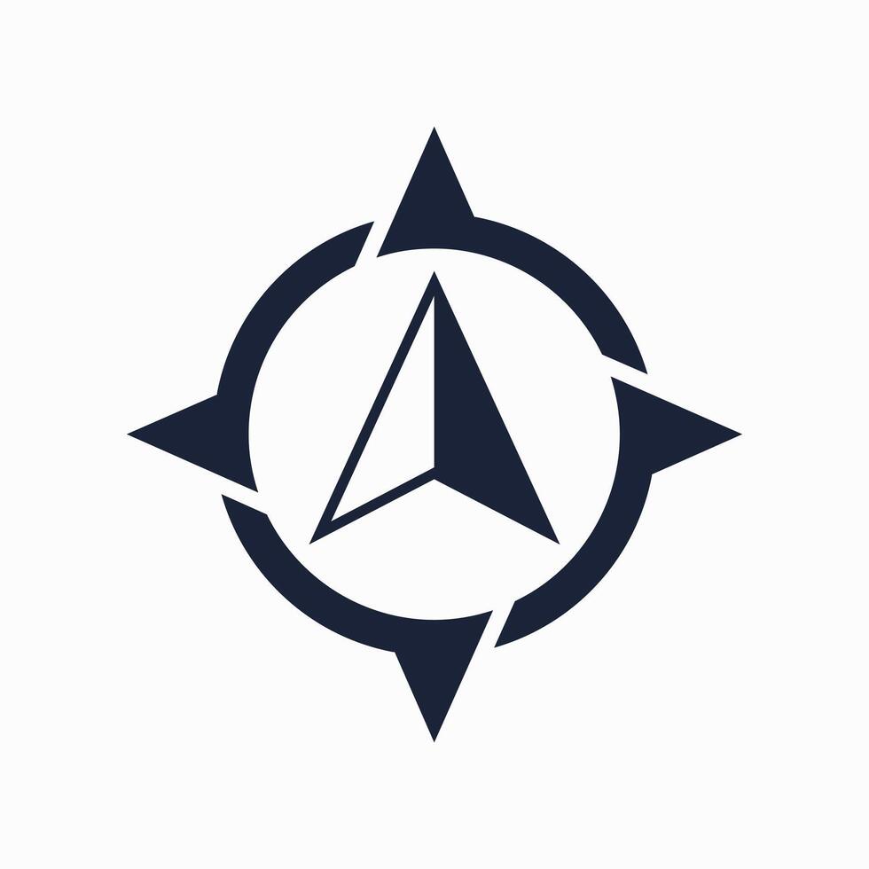 north compass icon logo design template vector