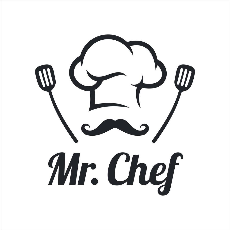 Master chef food restaurant logo design template vector