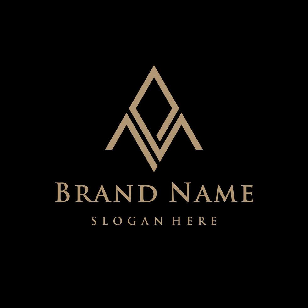 abstract letter M with triangle logo design template vector