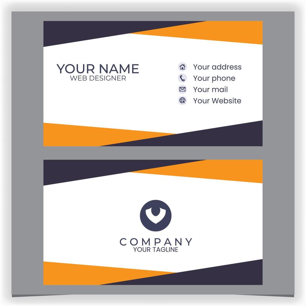 orange black bussiness card design template vector