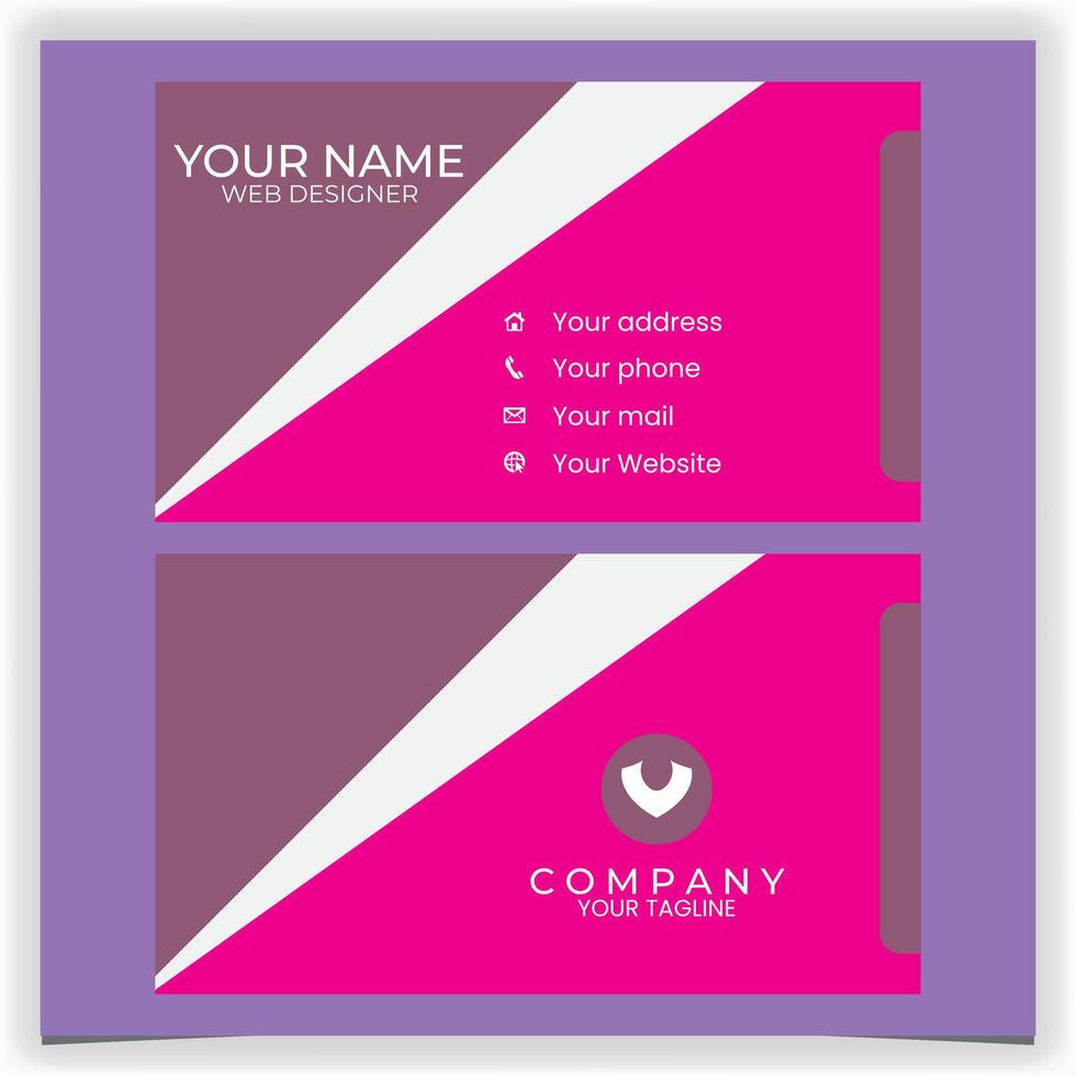 abstract pink business card vector