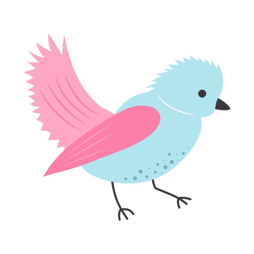 Cute little bird. Springtime concept. illustration isolated on white background. vector