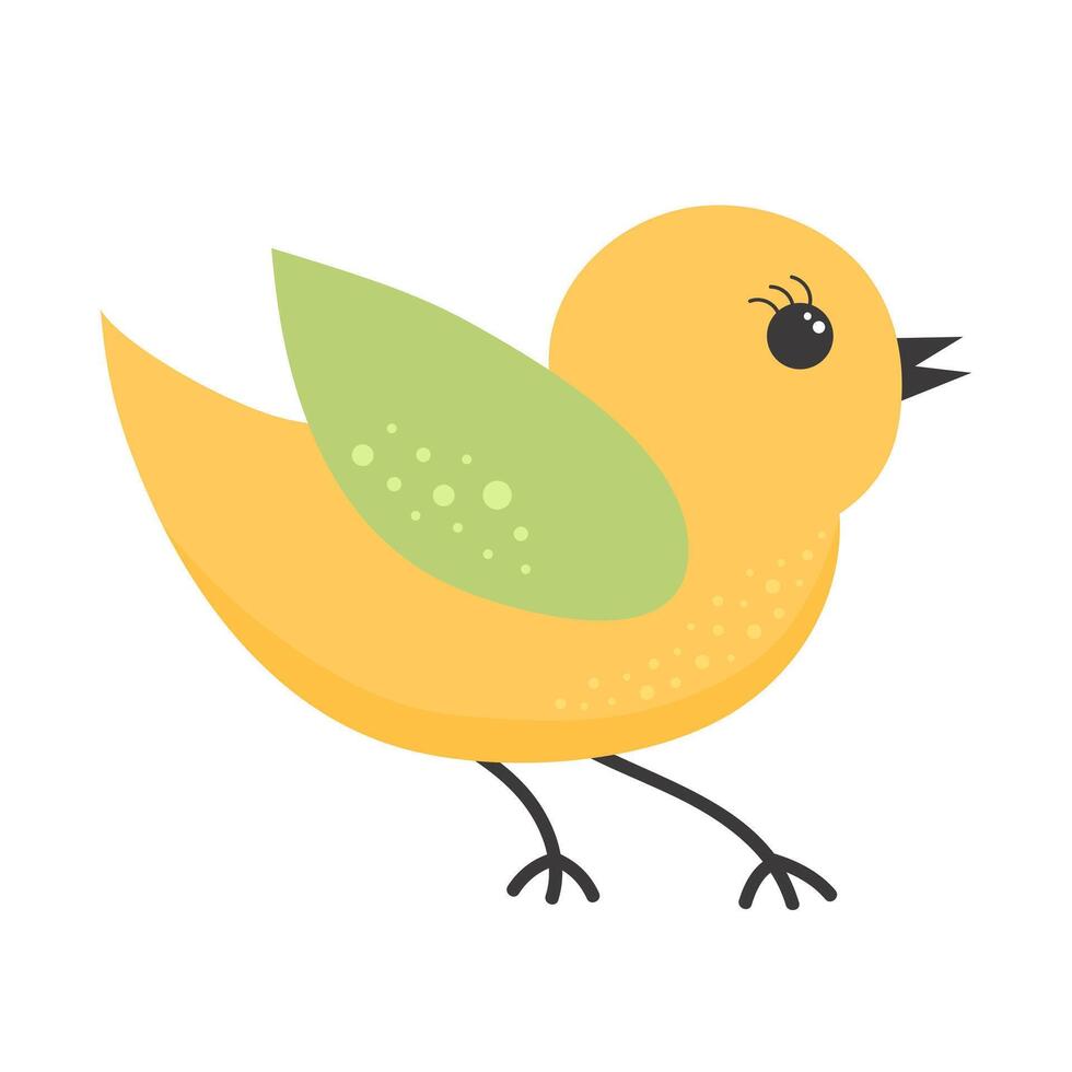 Cute little bird. Springtime concept. illustration isolated on white background. vector