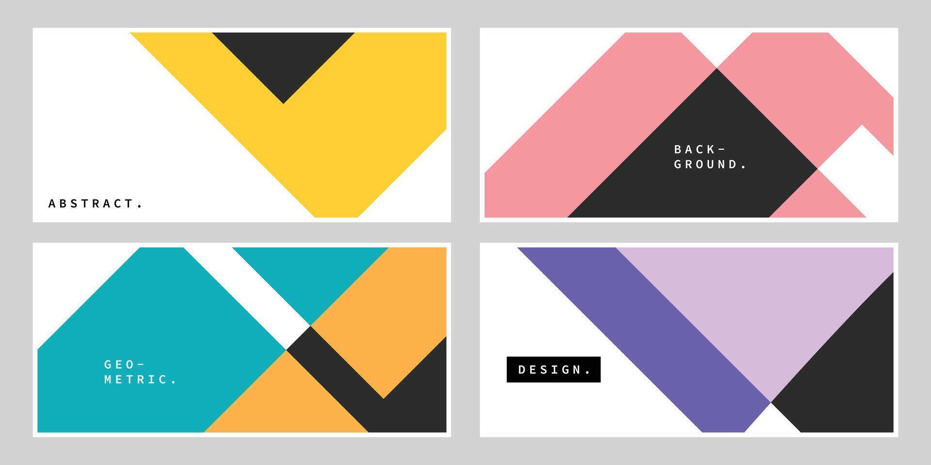 Set of simple geometric banner design. Diagonal shape design concept. Abstract minimalistic polygon shapes background. vector