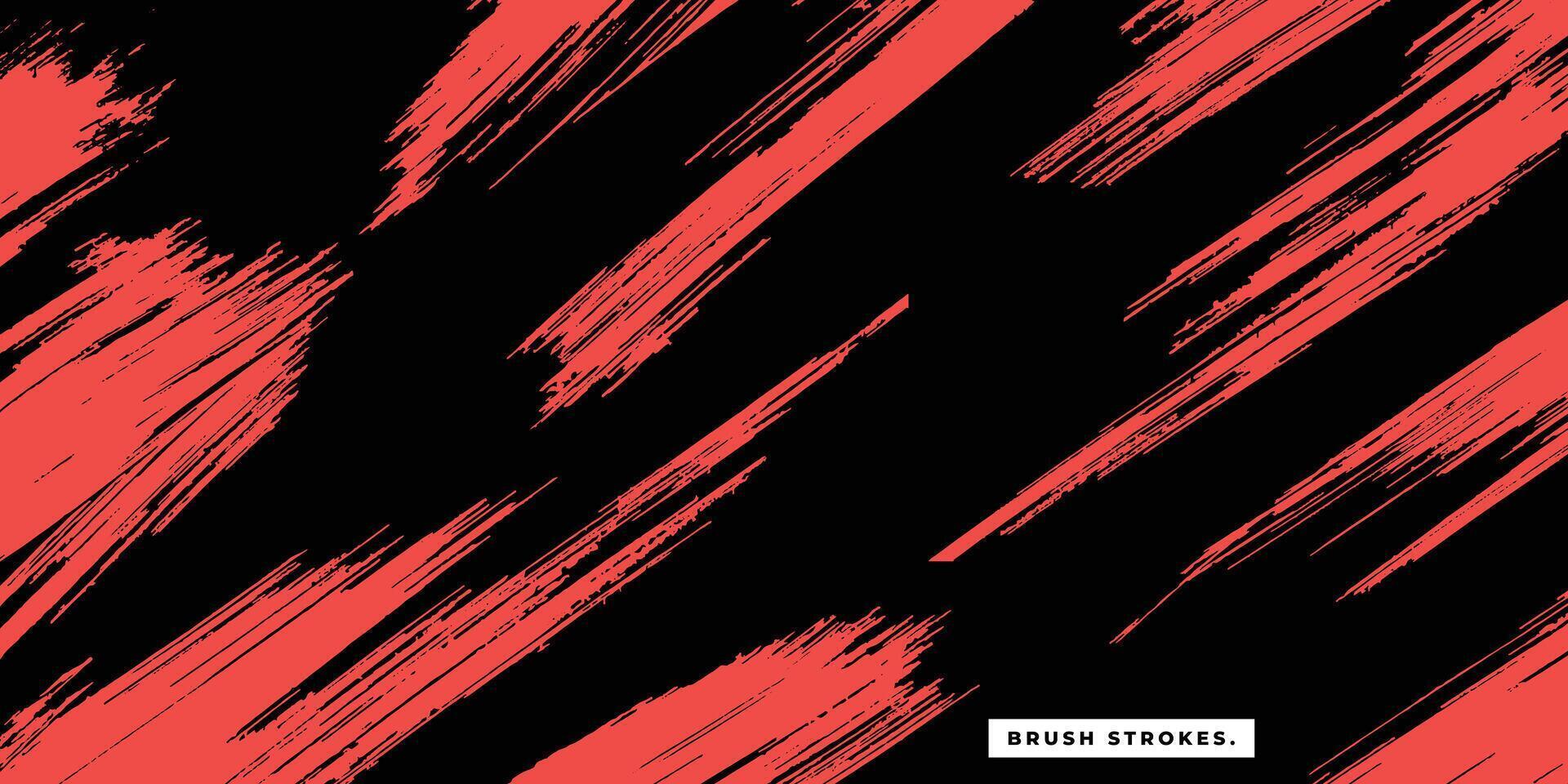 Red abstract brush strokes paint texture. simple rough painting background template for poster, banner, cover, or presentation. vector