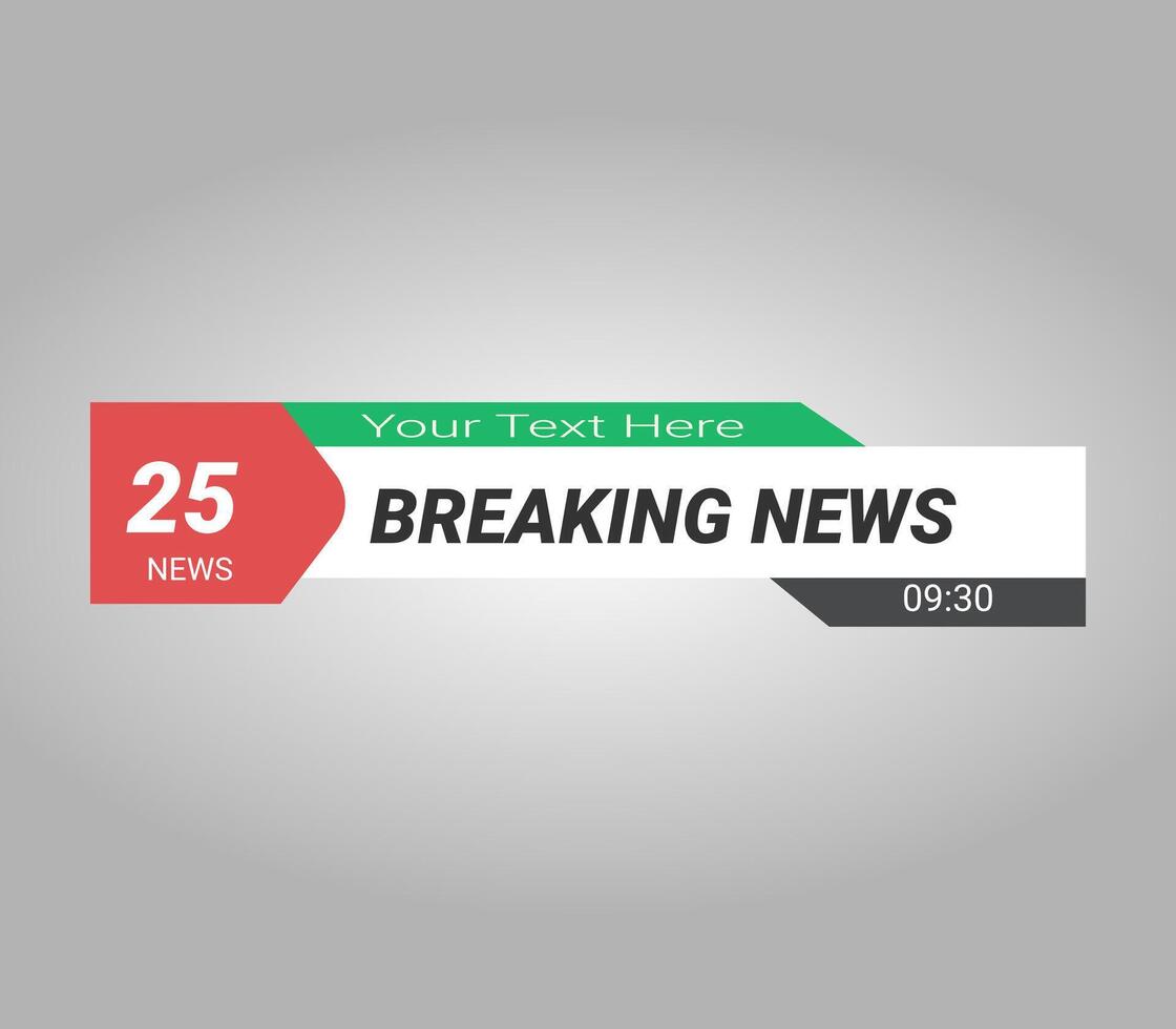 breaking news banner with pink and black text vector