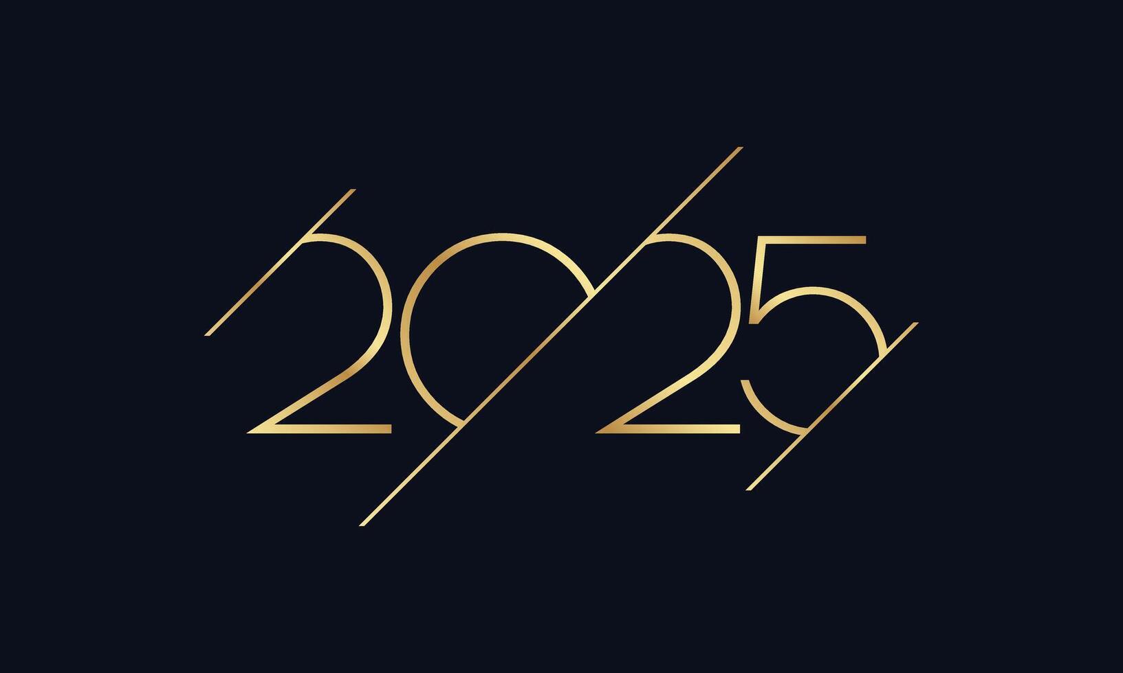 contento nuevo año 2025 dorado texto diseño. vector