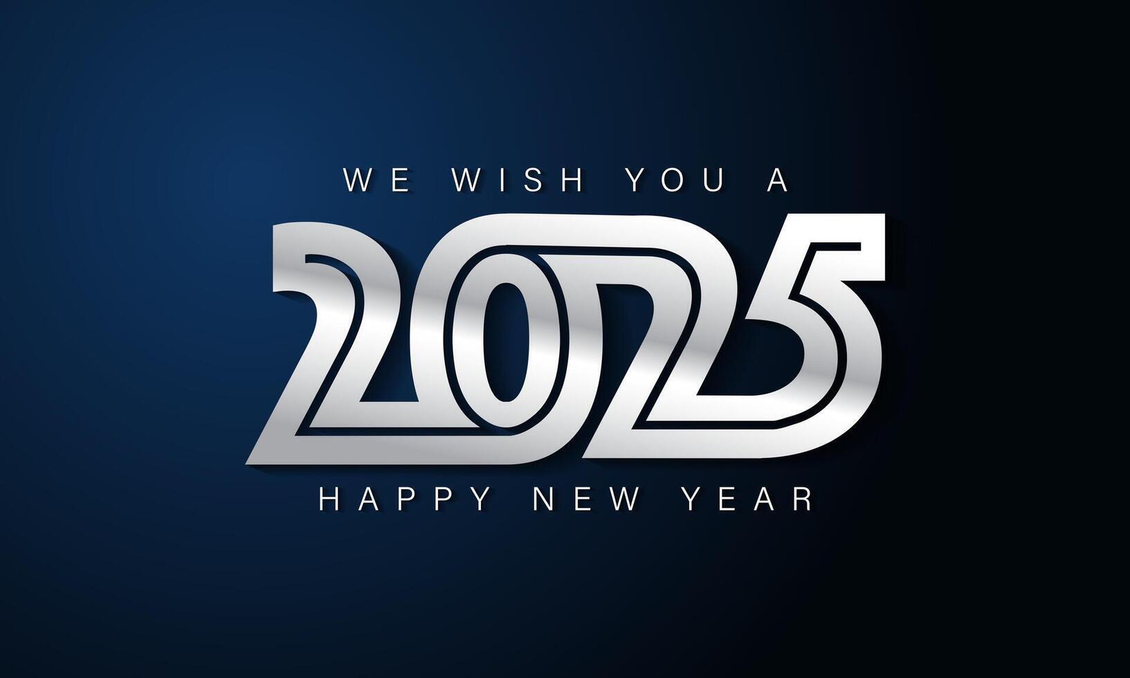 Happy New Year 2025 Text Design. vector