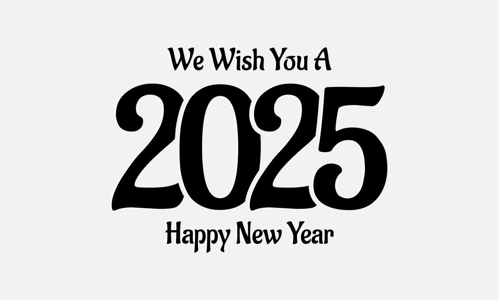 contento nuevo año 2025 texto diseño. vector