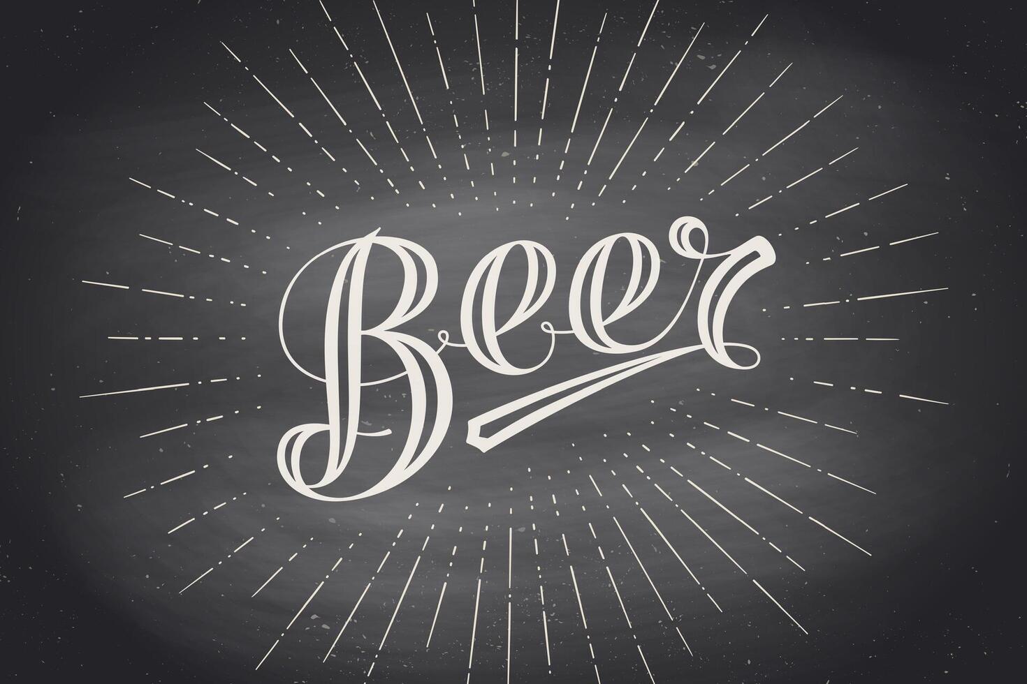 Hand drawn lettering Beer on chalkboard background vector