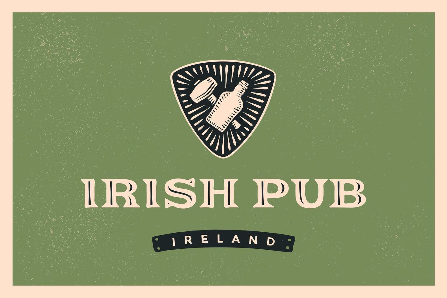 Classic retro styled label for Irish Pub vector