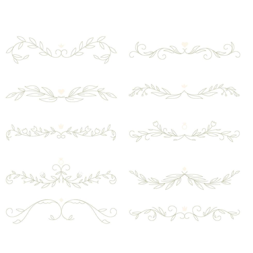 Set of art deco gold page dividers.Vintage header and border template in style of 1920s. Calligraphic flourishes page decoration vignettes for your design vector