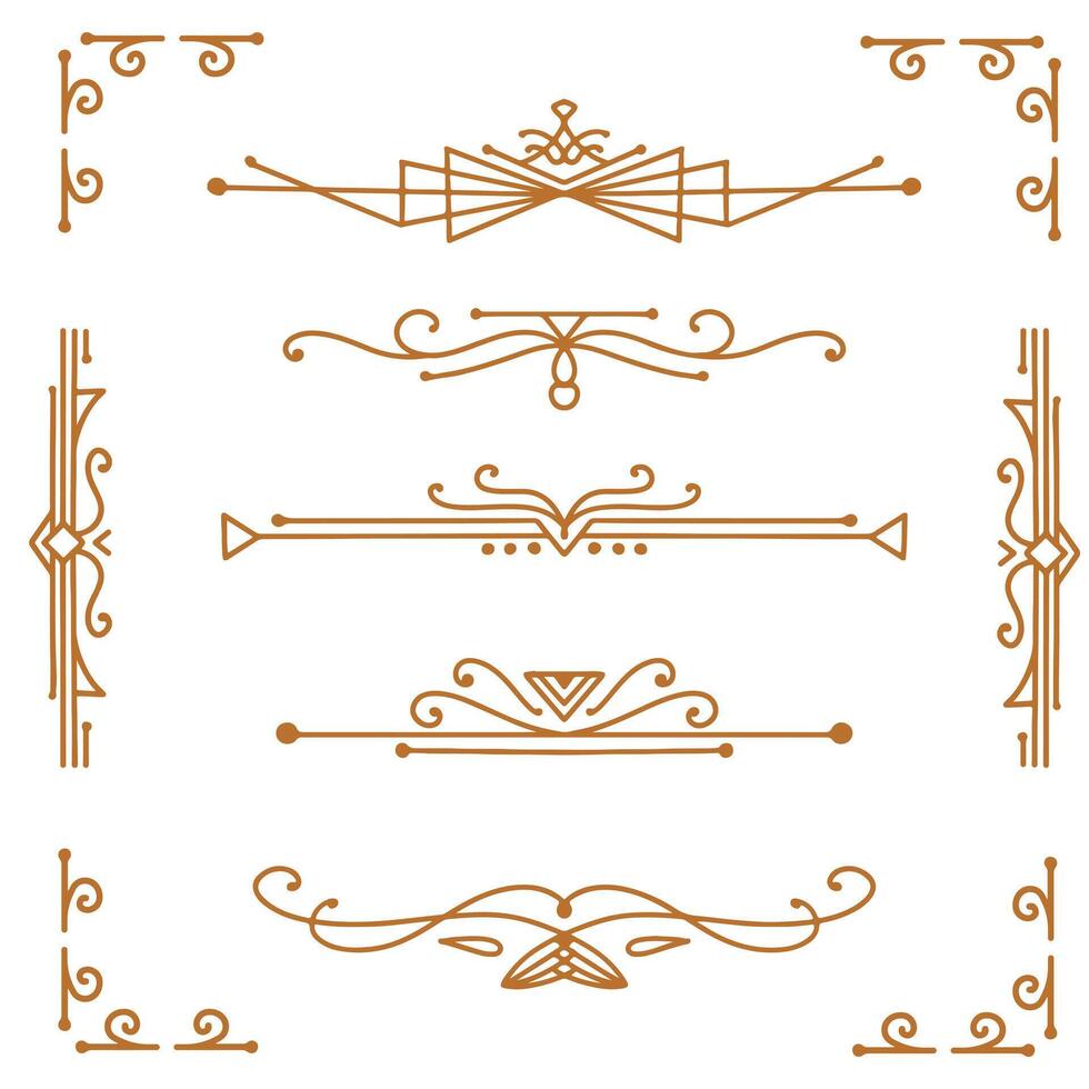 conjunto de Clásico marcos floral ornamento. decorativo vector