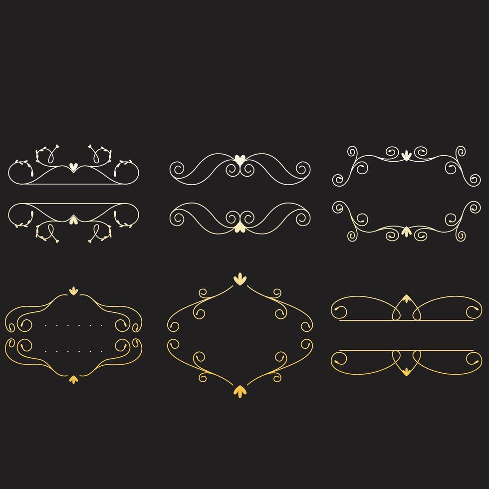 conjunto de dorado Clásico ornamento con borde, marco, corona, mandala y lujo elementos, adecuado para Clásico diseño o Boda invitación tarjeta vector