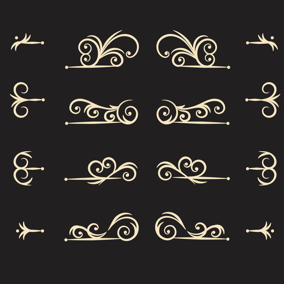 Floral elements for design of monograms, invitations, frames, menus, labels and websites. vector