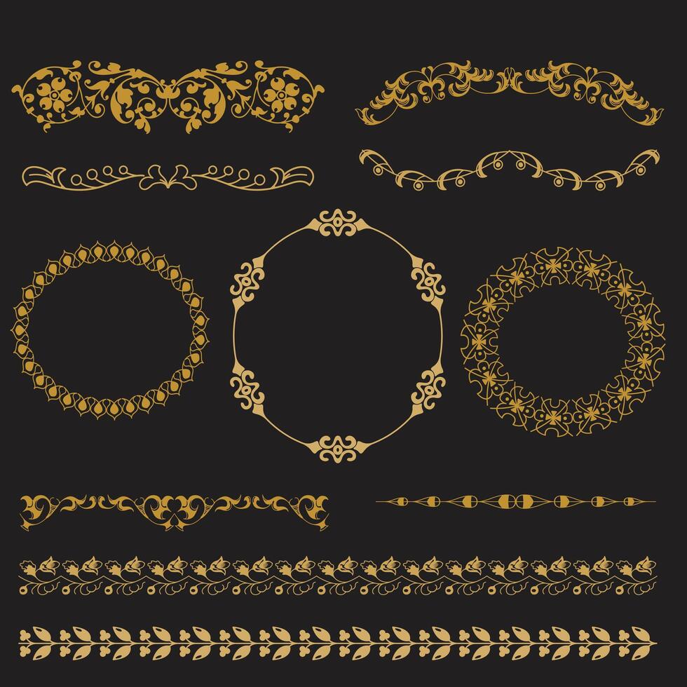 border collection. Vintage, elegant, decorative border, Perfect for certificates, invitations, document decoration. Enhance professional, creative projects with these versatile elements vector
