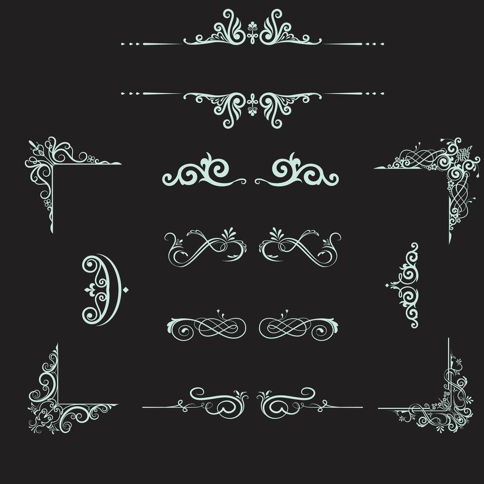 elementos de diseño ornamental vintage vector