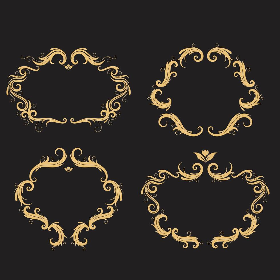 elementos de diseño ornamental vintage vector