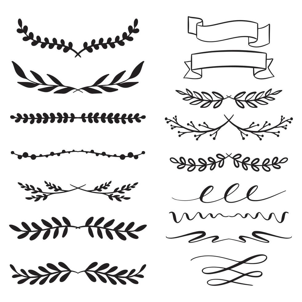 Hand drawn dividers and banners vector