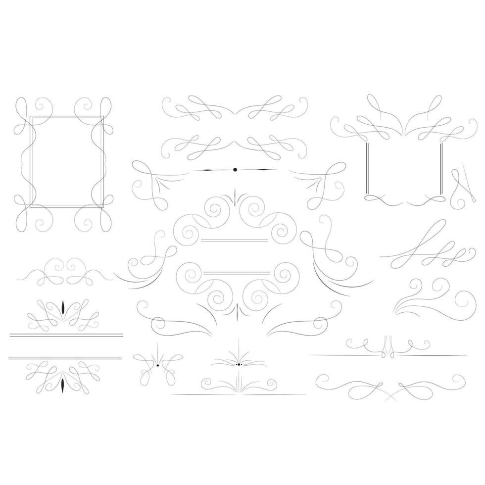 Classic ornament frame element, Vintage border illustration vector