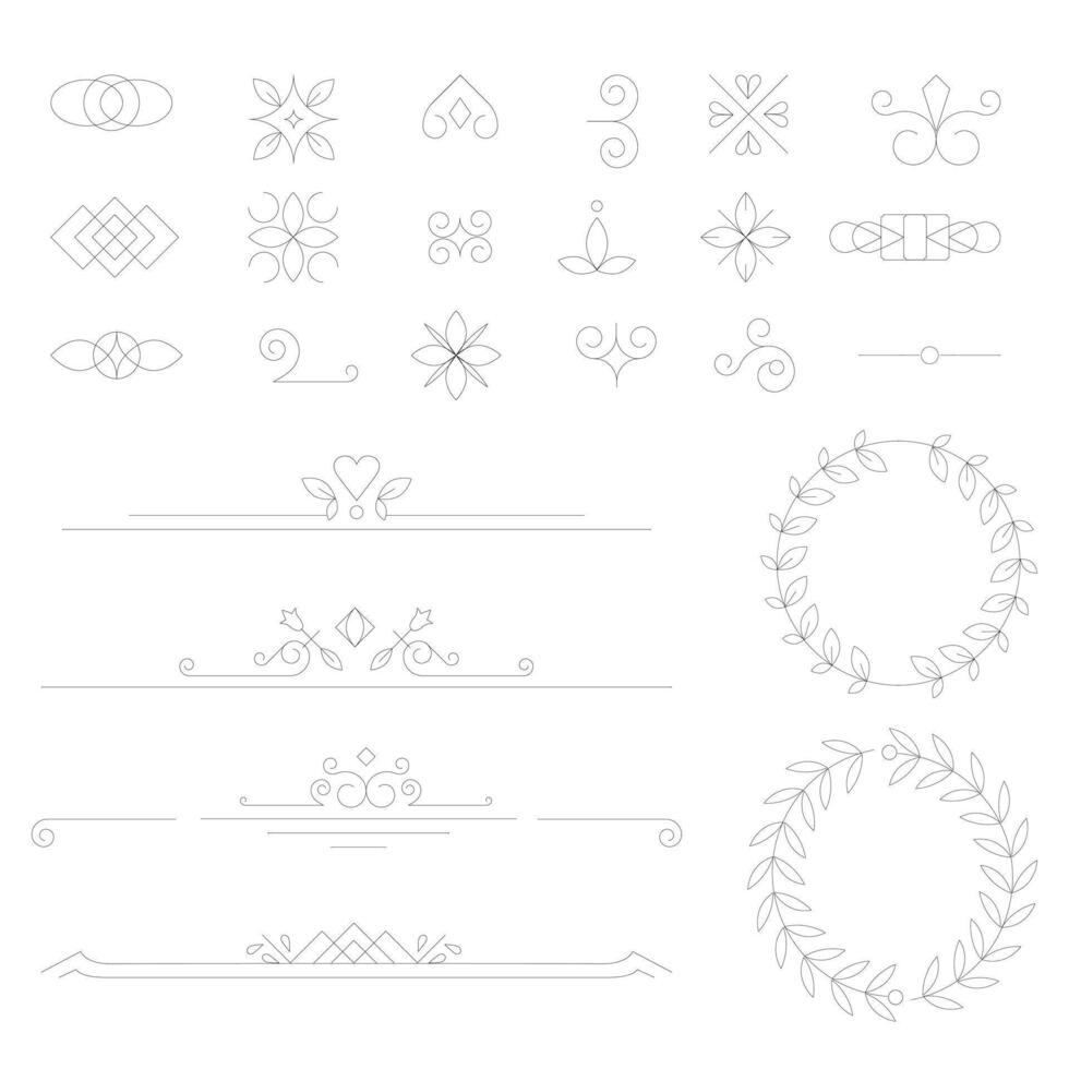 elementos de diseño ornamental vintage vector