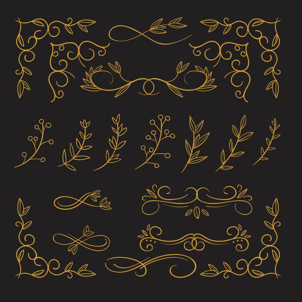 Classic ornament frame element, Vintage border illustration vector