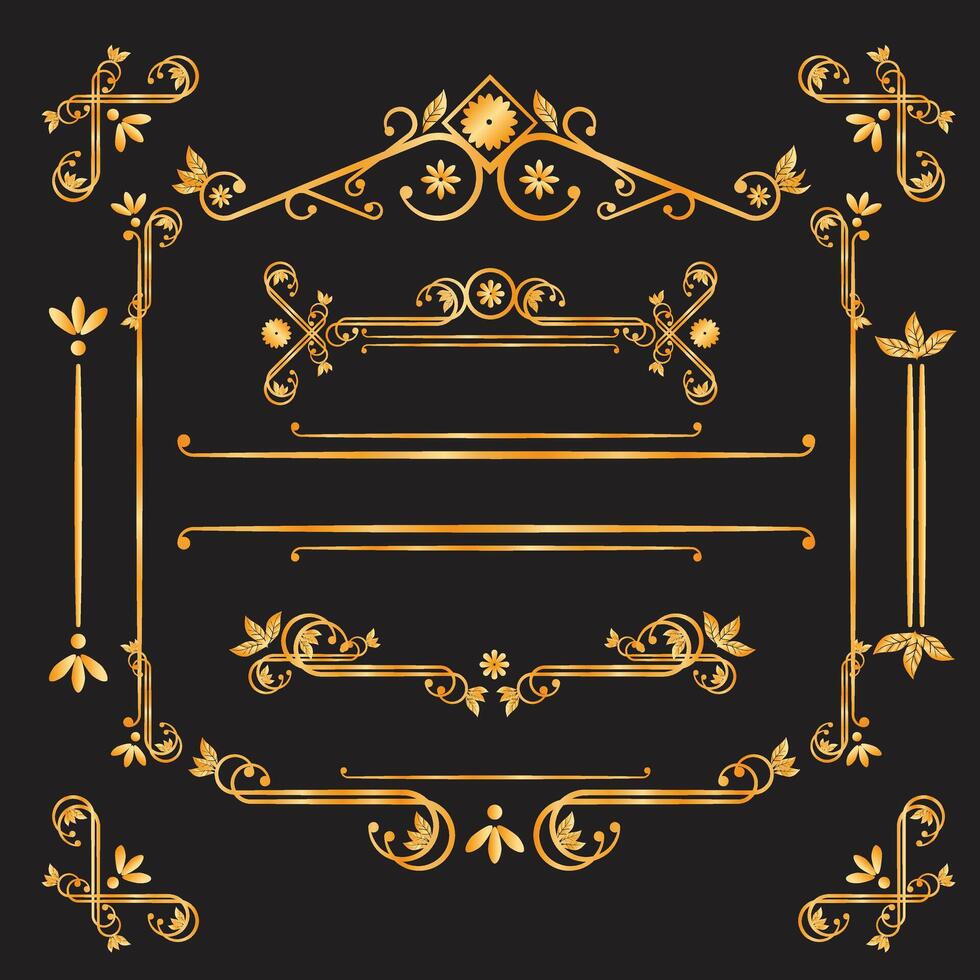 Ornate vintage frames and scroll elements. Classic calligraphy swirls, swashes, floral motifs. Good for greeting cards, wedding invitations, restaurant menu, royal certificates and graphic design. vector