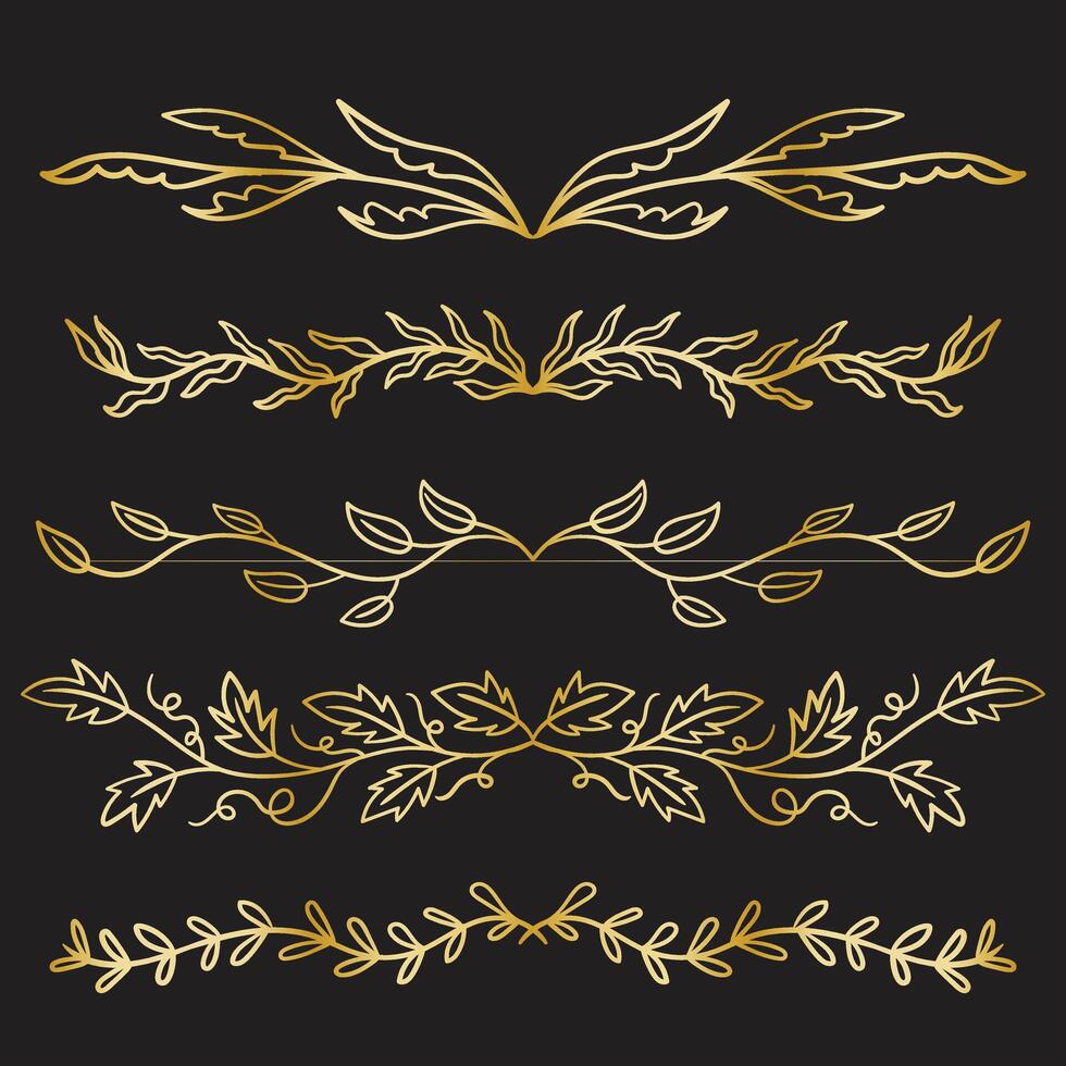 Vintage art deco luxury corner set. golden geometric template for borders and frames vector