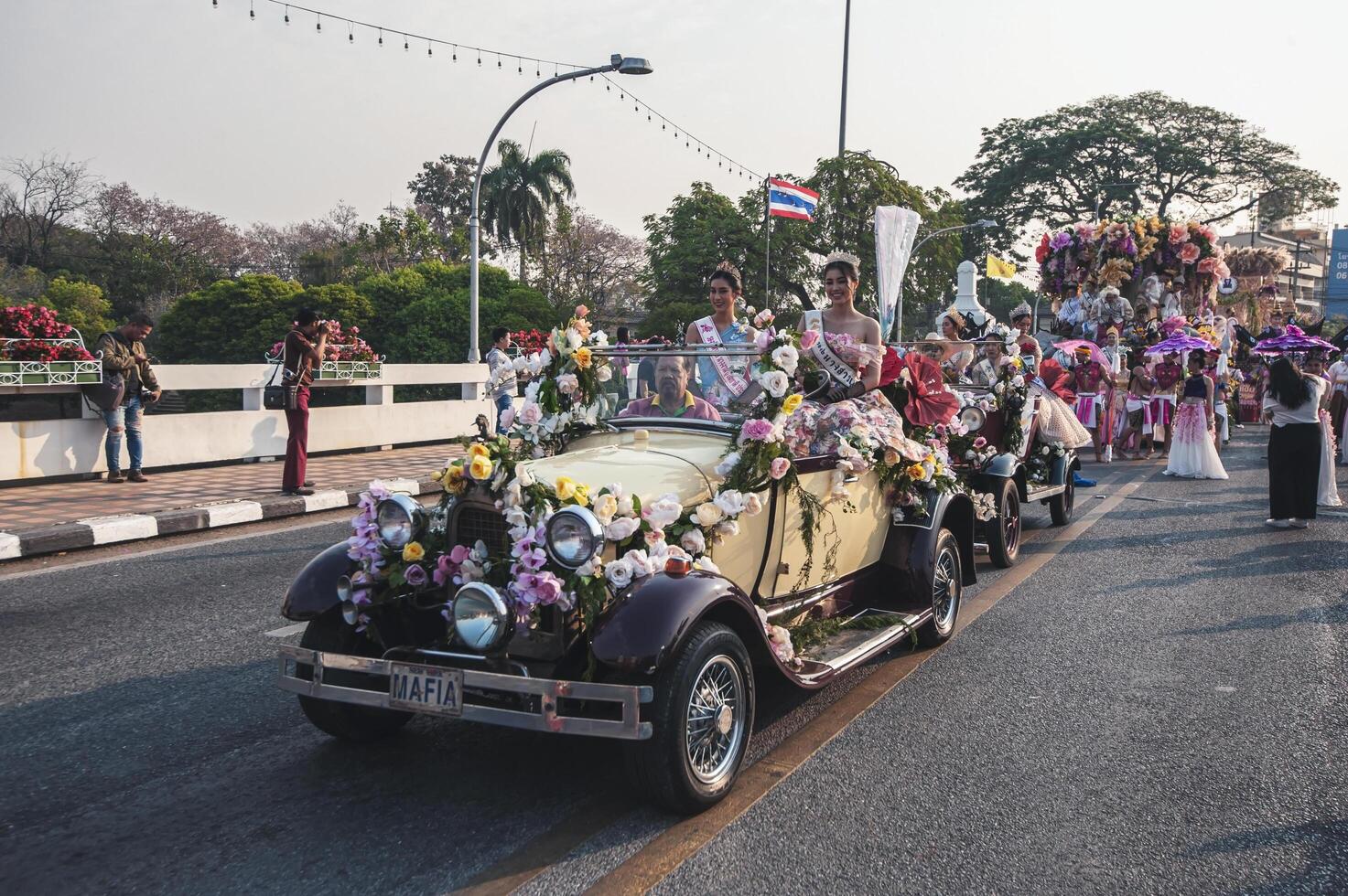 Chiang Mai, Thailand - February 04, 2023 Flower floats and parades The 46th Annual Flower Festival 2023 in Chiang Mai, Thailand photo