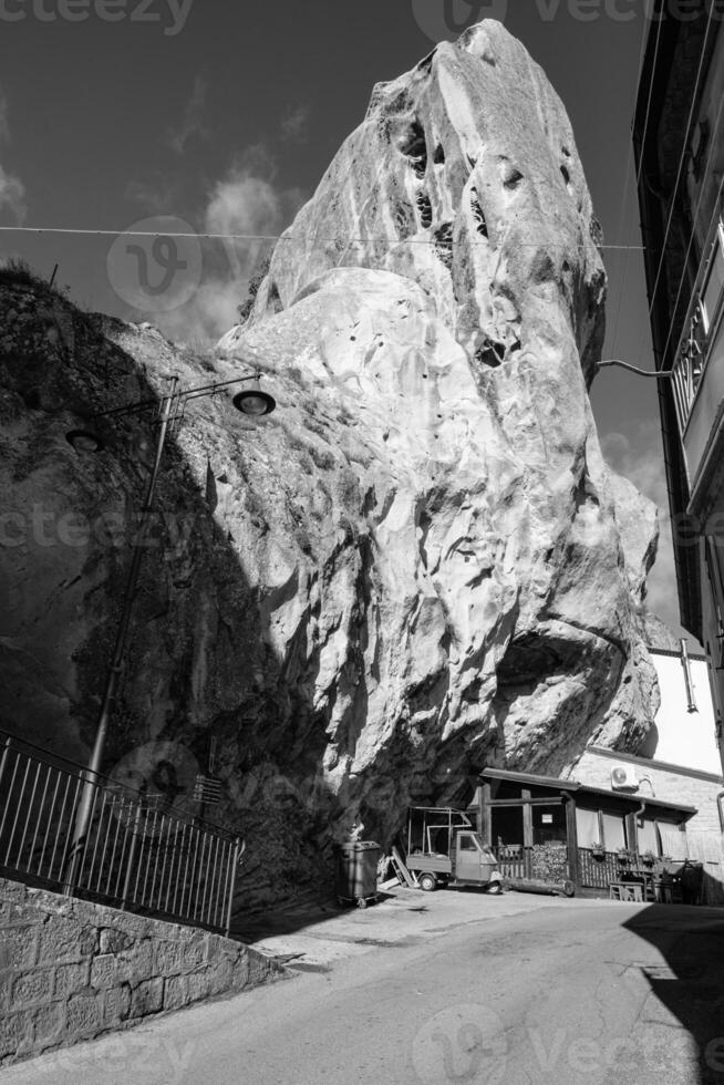 Rock Wall in Pietrapertosa, Basilicata, Italy photo