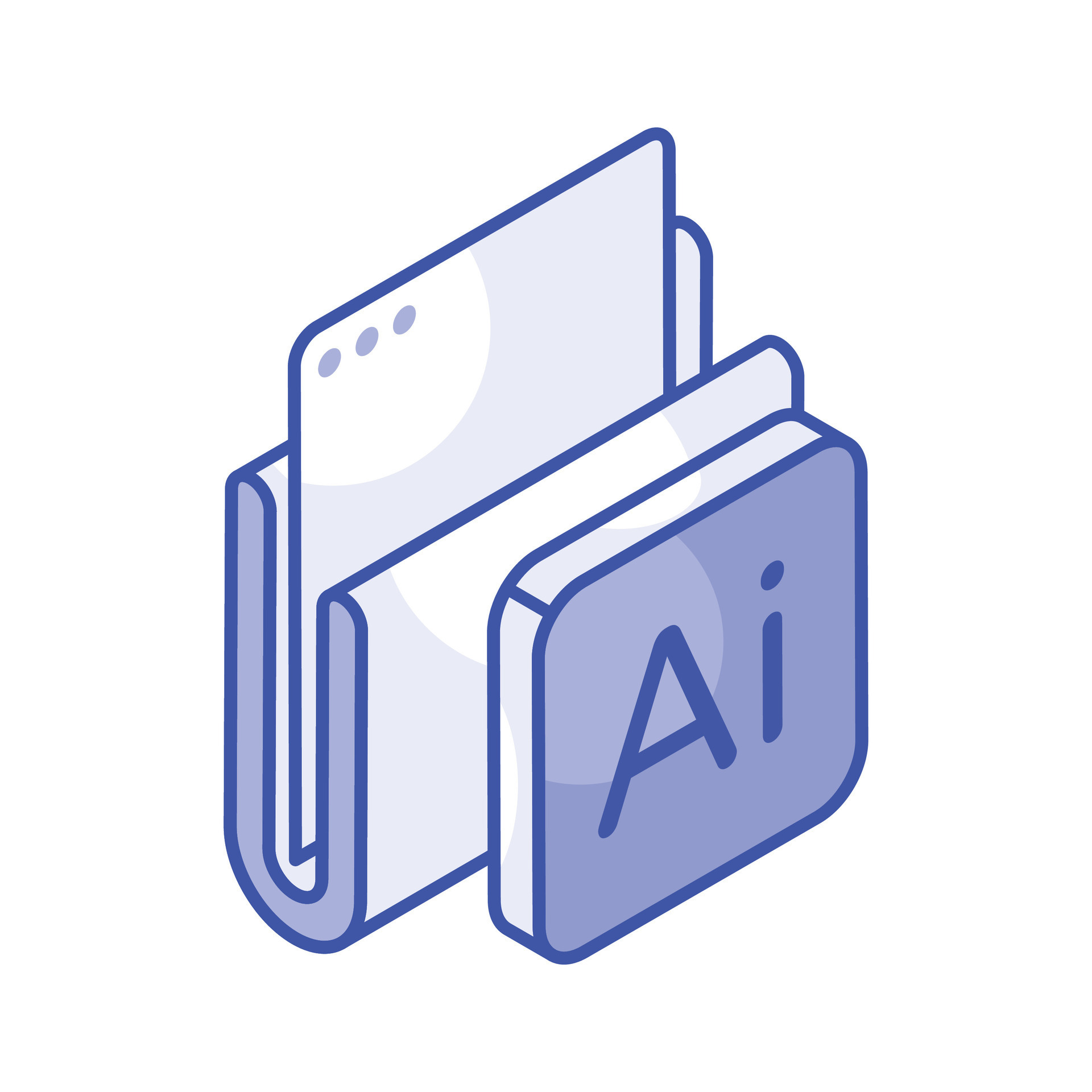 Artificial intelligence folder icon in isometric style, ready to use ...