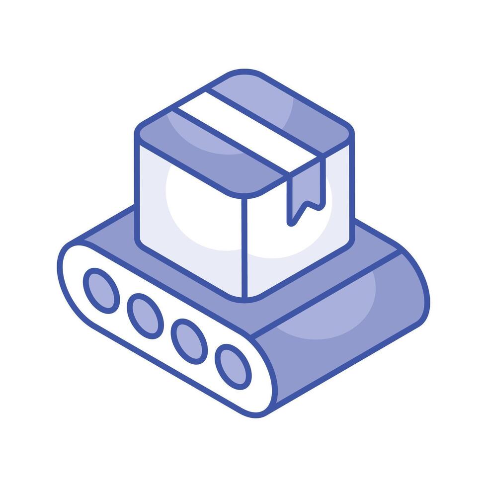 Transportation of product via conveyor, manufacturing process vector