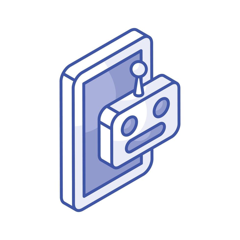 Trendy isometric icon of mobile robot, artificial intelligence design vector