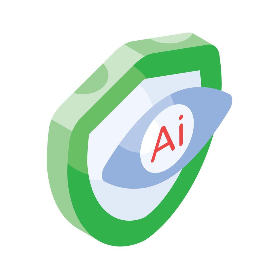 Cyber security icon in isometric style, ready for premium use vector