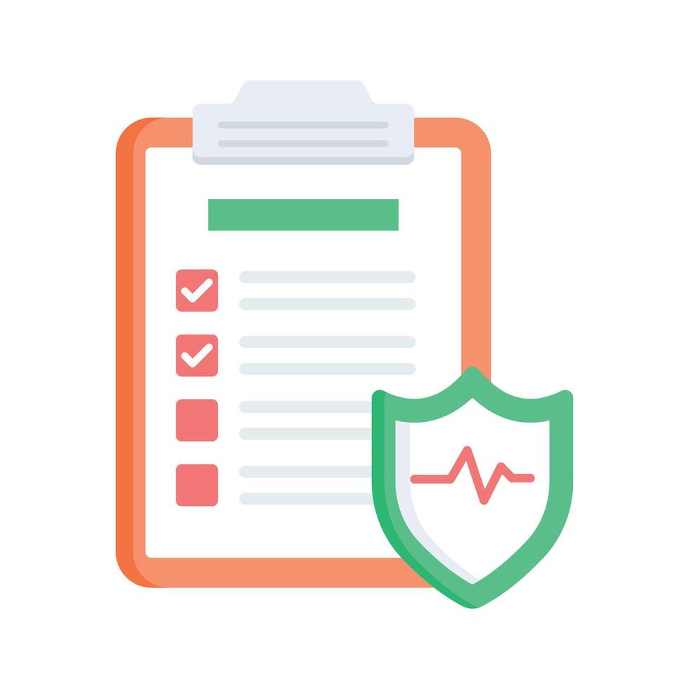 Health checkup, medical report design, health insurance icon vector