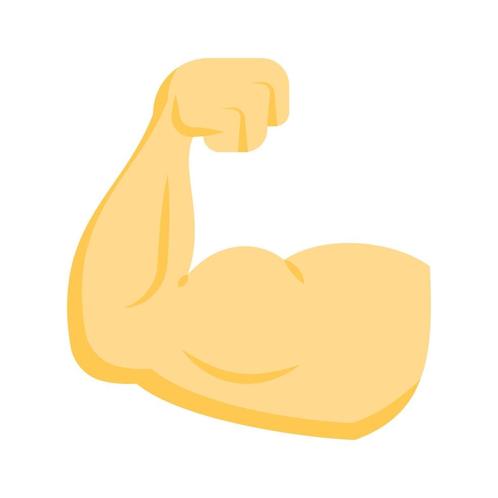 Bodybuilder biceps, strong arm flat style icon design, customizable vector