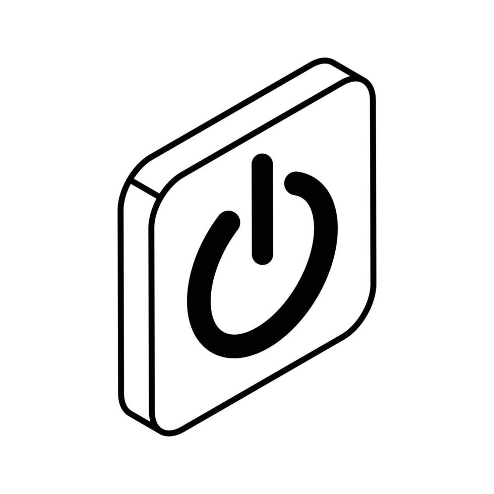 Grab this amazing isometric icon of power button, shutdown button vector