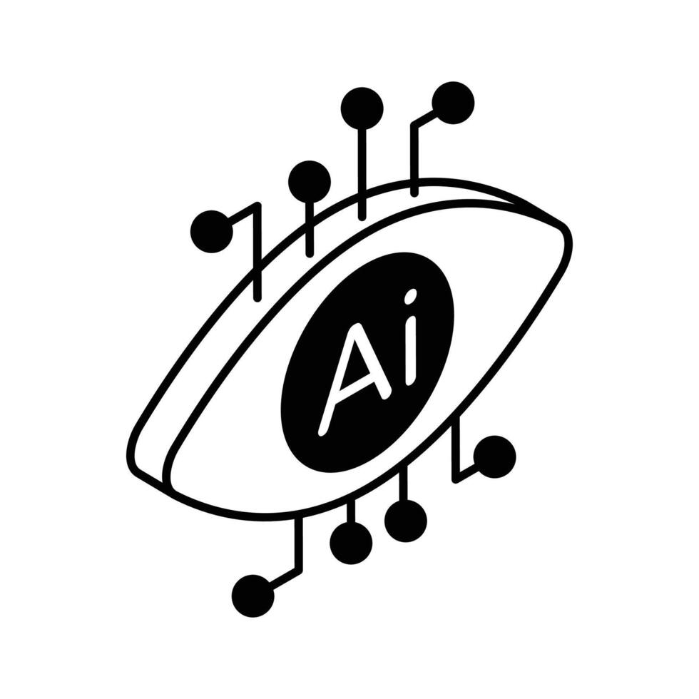 Mechanical eye , artificial intelligence icon design vector