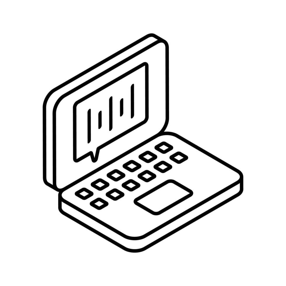 voz mensaje, voz notas isométrica icono, fácil a utilizar y descargar vector