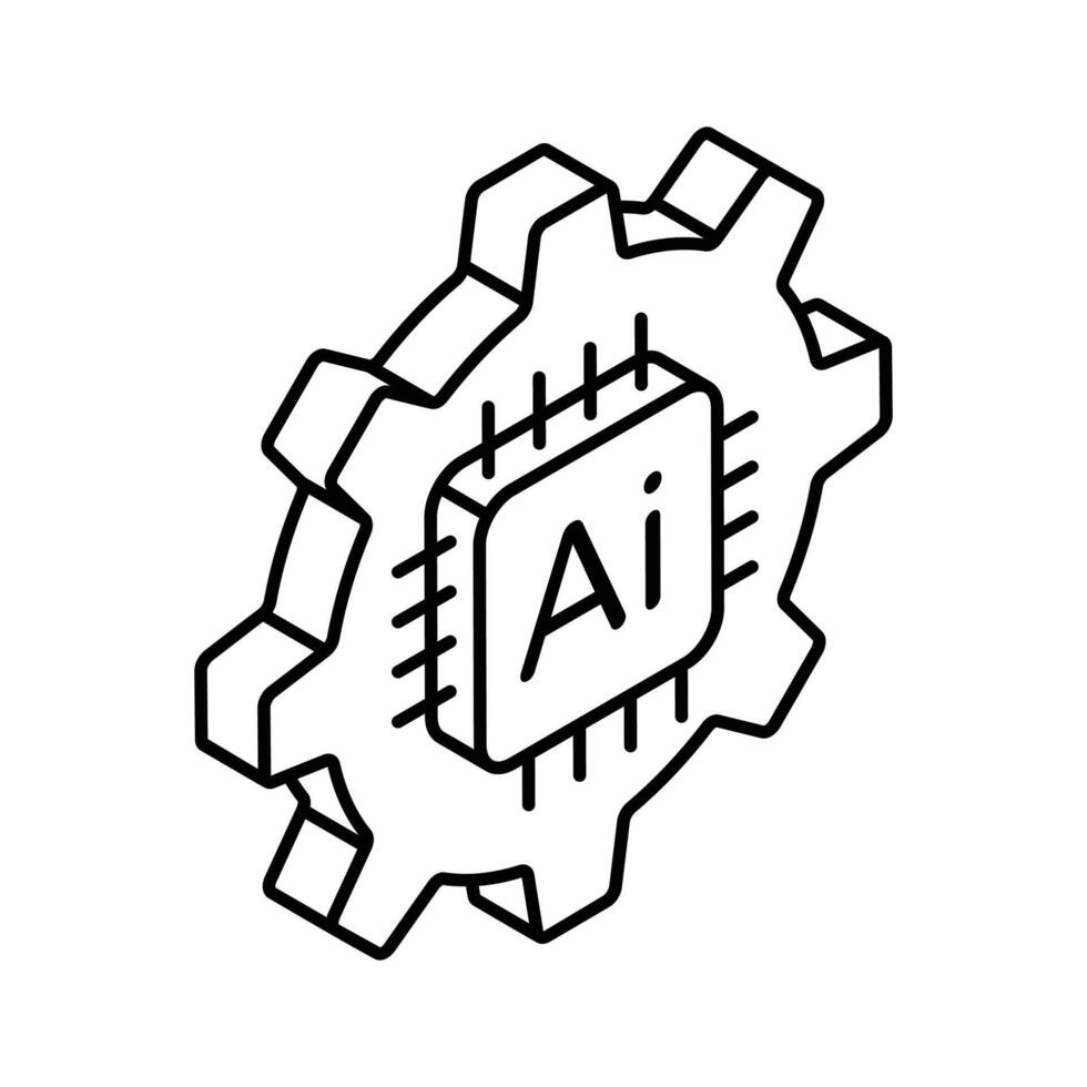 Microprocessor with gear concept icon of automation in modern style vector