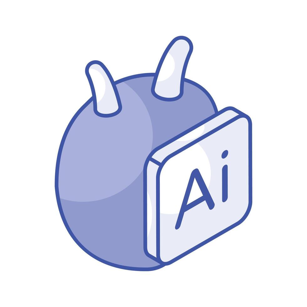 Creatively crafted isometric icon of ai robot, ready to use vector