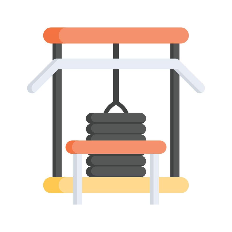 Squat rack , fitness equipment icon, gym workout machine vector