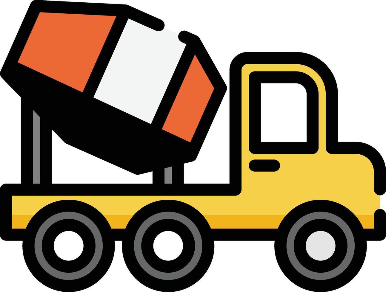 concrete mixer creativity, illustration, art, icon, symbol, vector