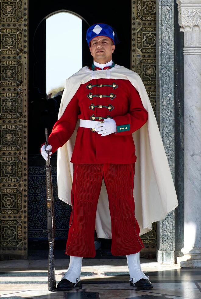 Rabat Morocco Africa February 18 2024 Moroccan Royal Guard. Rabat, Morocco. photo