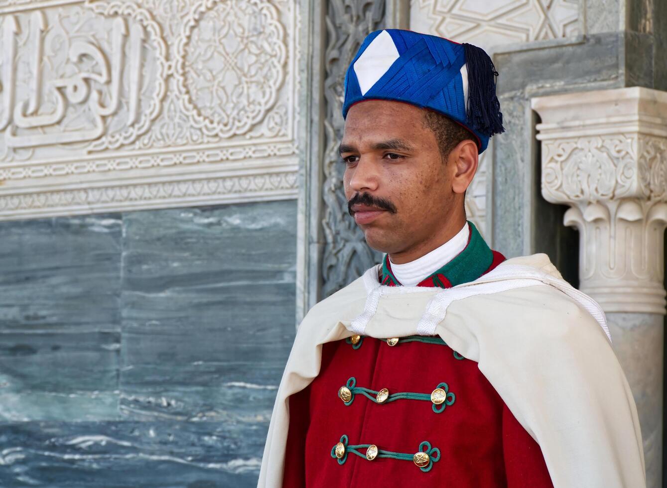 Rabat Morocco Africa February 18 2024 Moroccan Royal Guard. Rabat, Morocco. photo