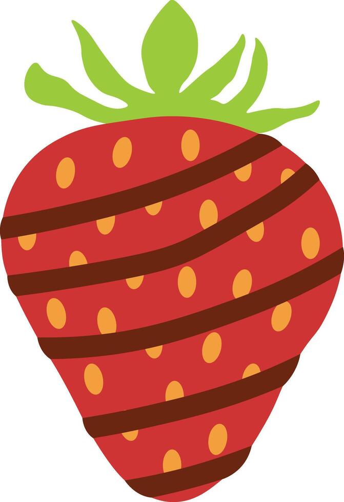 Strawberry Coated Chocolate with Cute Cartoon Style. Isolated Illustration vector